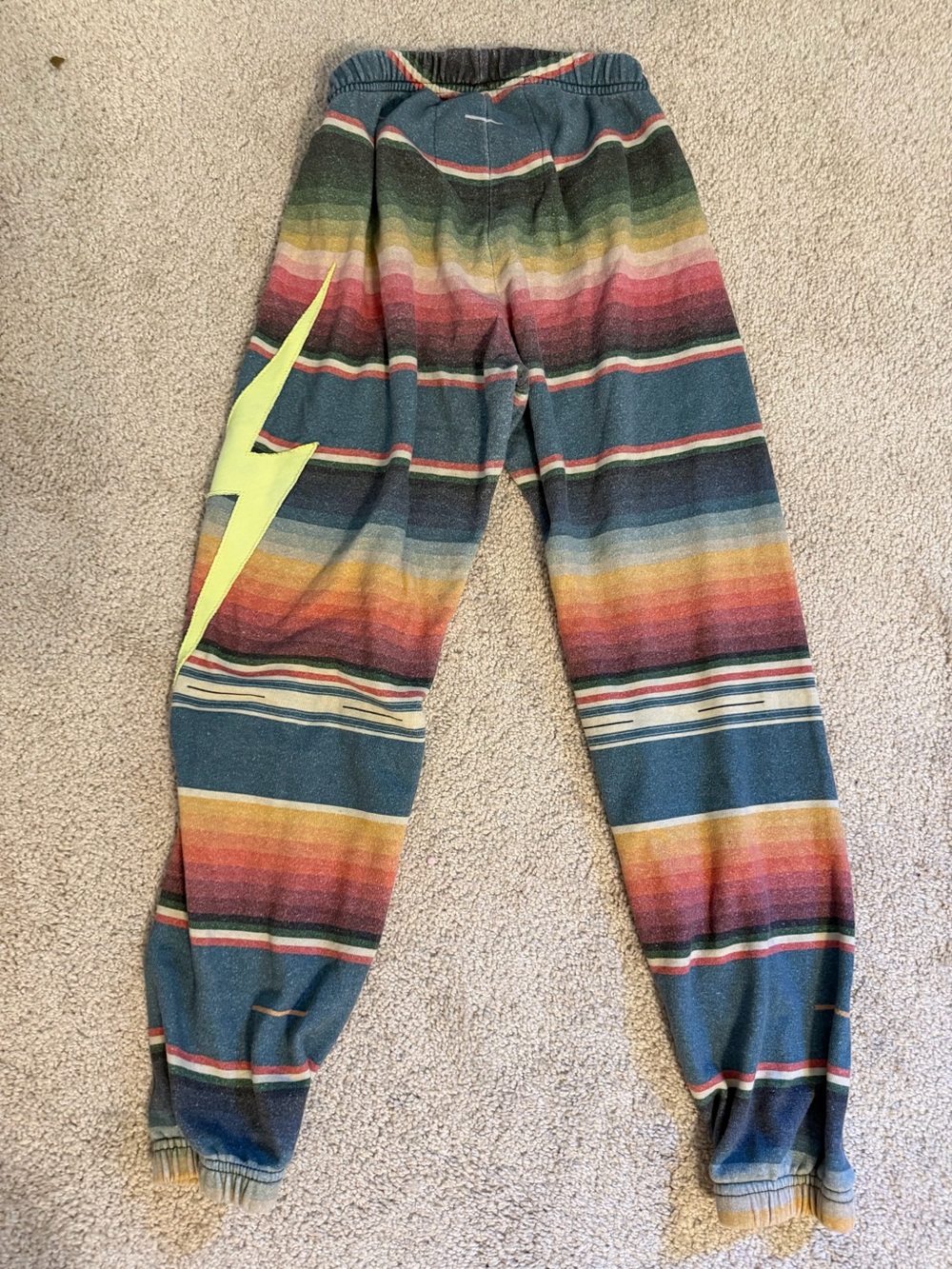 Aviator Nation Serape Bolt
Stitch Multi Color Striped Teal Womens
Sweatpants - Picture 2 of 3